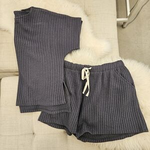 Waffle knit short set